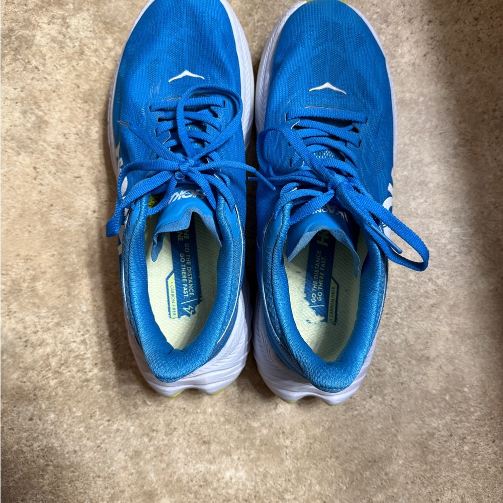 Hoka Blue and White Athletic Shoes